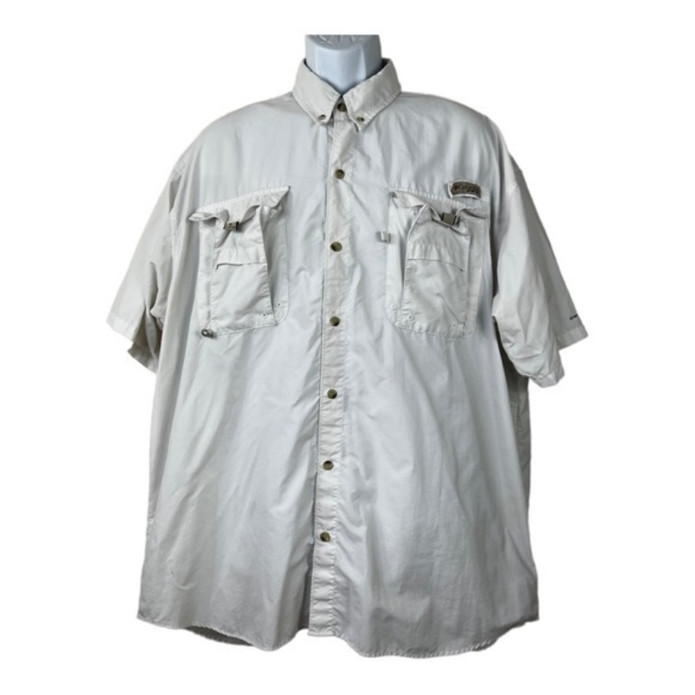 Columbia Men PFG Fishing Shirt White Sz XL